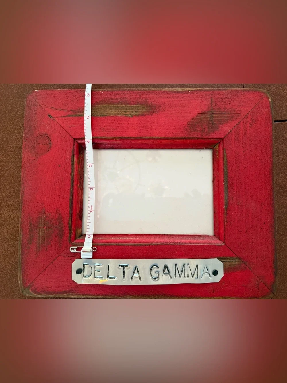 Distressed Red Wooden Picture Frame